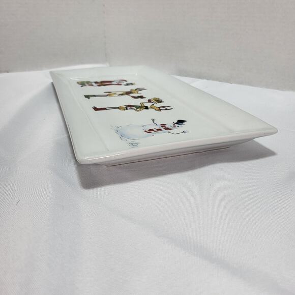 Christmas Santa Reindeer Snowman Snack Platter Tray Ashley Cooper Holiday Magic - Picture 7 of 10